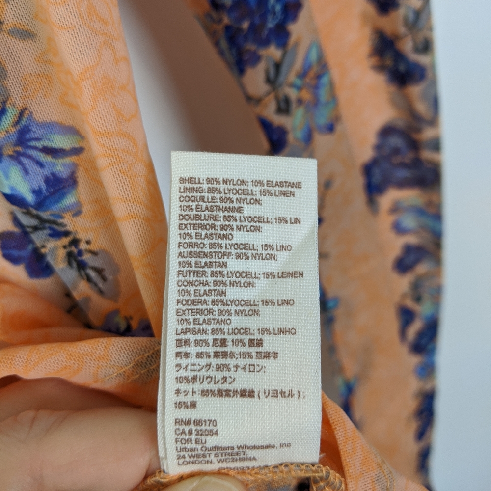 Free People Amber Orange Floral Top NWT - Picture 10 of 11